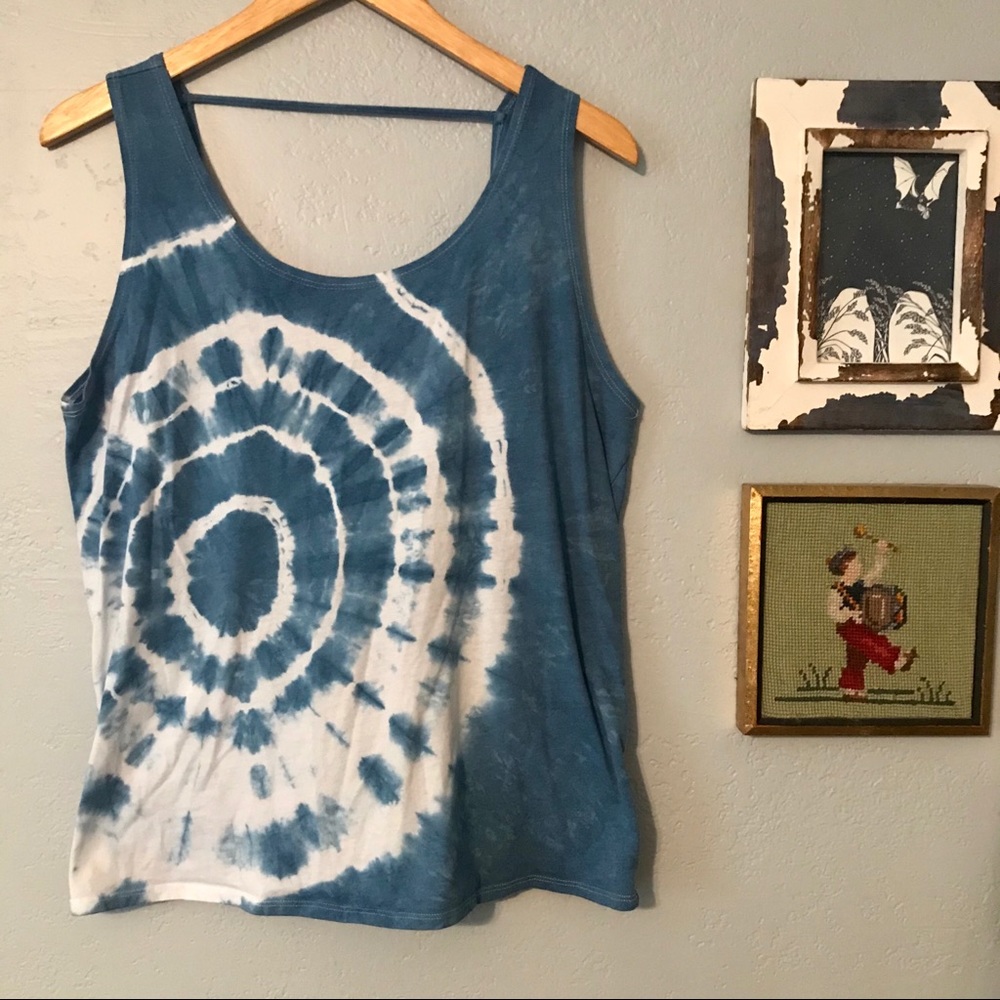 Fabletics Indigo Dye Open Back Tank M